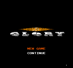Metal Slader Glory title screen for Famicom